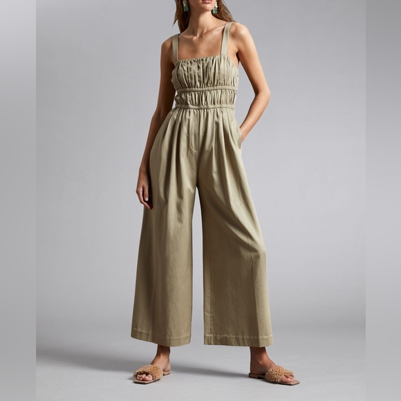 & Other Stories Pants - & Other Stories Khaki Sleeveless Jumpsuit